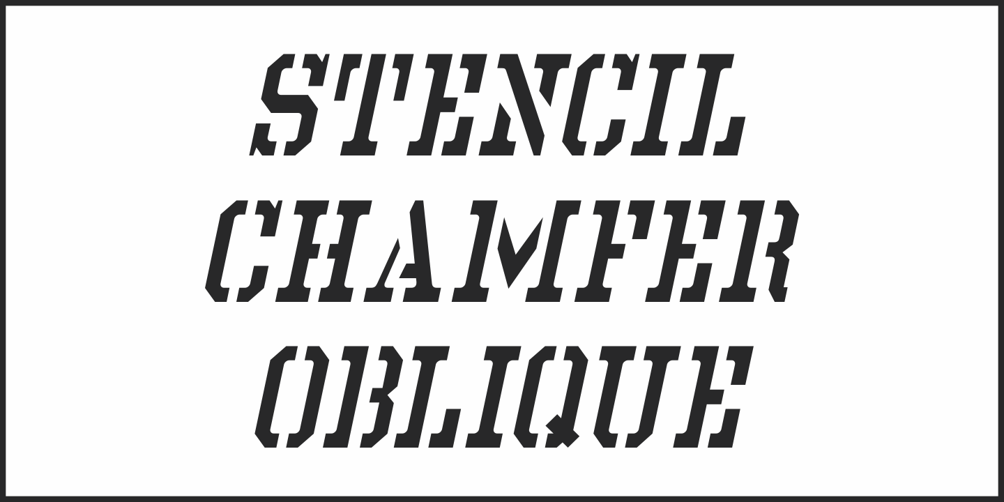 Przykładowa czcionka Stencil Chamfer JNL #3
